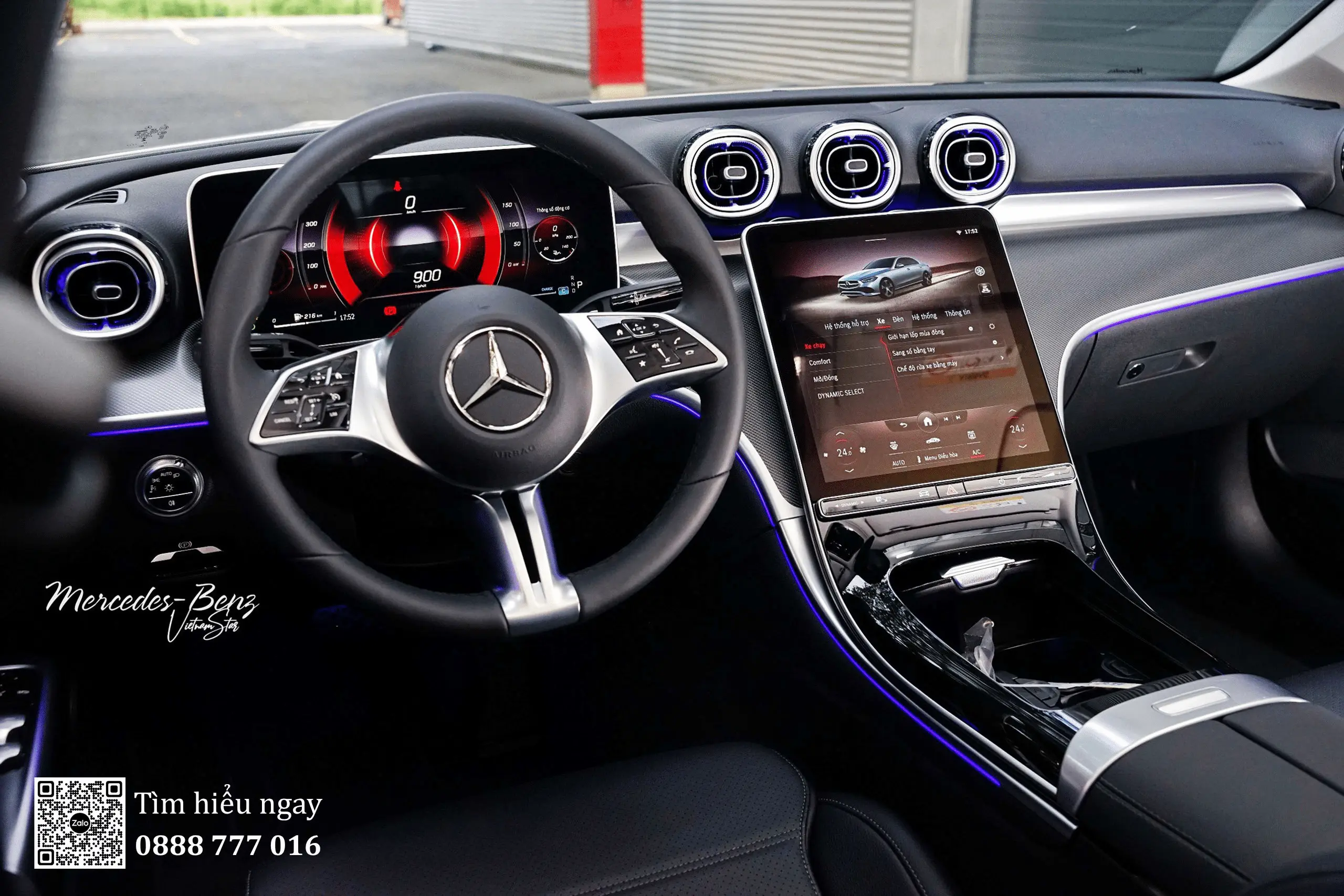 Noi-that-Mercedes-C200-Mau-Den Nội thất Mercedes C200 Màu Đen